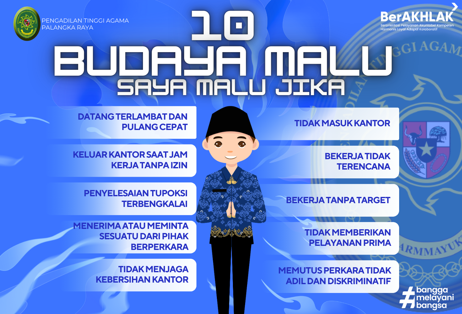 10 Budaya Malu Pengadilan Tinggi Agama Palangka Raya
